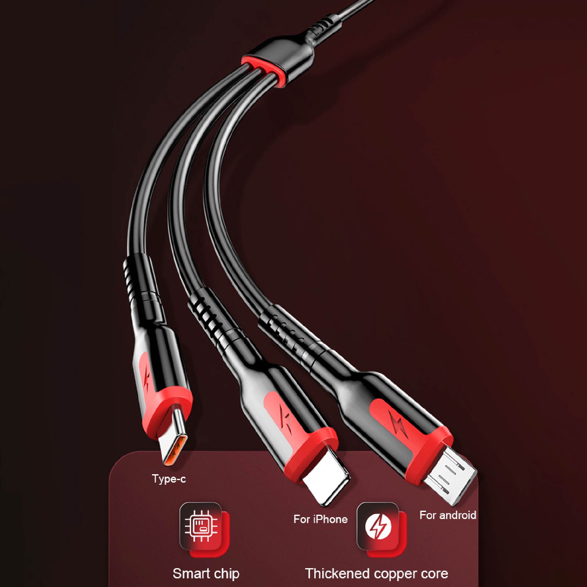 Cable Espiral Multi 3 En 1 Carga Rápida